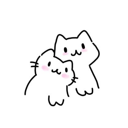 Cat In Love Drawing, Cat Doodle Love, Cute Easy Love Drawings, Simple Drawings Love, Cute Simple Cat Drawings, Cats Drawing Easy, Cute Doodle Art Love, Cute Doodles Love, Cute Cat Couple Drawing