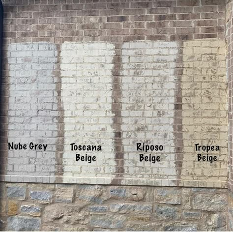 Romabio Limewash Colors, Limewash Colors, Romabio Limewash, Lime Wash Brick, White Wash Brick Fireplace, Painted Brick Exteriors, Painted Brick Fireplaces, Painted Brick House, White Wash Brick