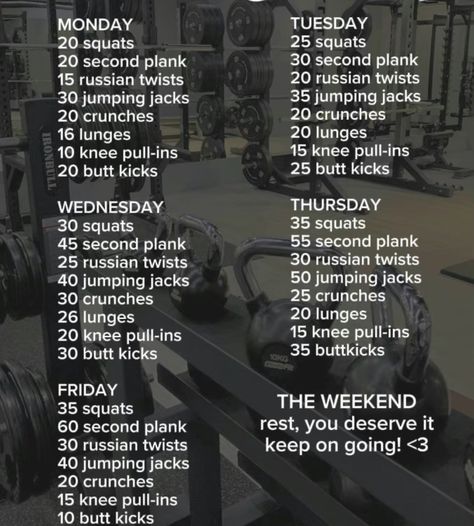 One Month Exercise Plan, 1month Workout Plan, 1 Month Workout Plan At Home, Workout Schedule Monday Through Friday, 1 Month Glow Up Before School, Workouts For Flat Stomach In 1 Month, Day Of The Week Workout, 1 Month Full Body Workout Plan, How To Get Fit In 3 Months