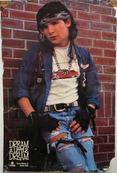 Corey Feldman Goonies, Corey Feldman 80s, 80s Outfits Men, 80s Fashion For Men, Corey Hart, Dream Poster, 80’s Men, Thomas Howell, 80s Outfits