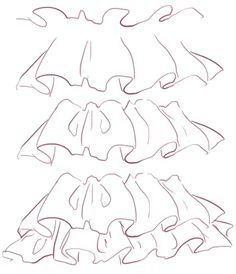 how to draw ruffles ✤ • Find more at <a href="https://www.facebook.com/CharacterDesignReferences" rel="nofollow" target="_blank">www.facebook.com/...</a> Drawing Frills Tutorials, Anime Ruffles Tutorial, Clothing Ruffles Reference, How To Draw Skirt Folds, Clothing Ruffles Drawing, Ruffle Shirt Drawing, Skirt Frills Drawing, Frill Drawing Reference, Skirt Ruffles Drawing Tutorial