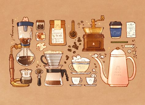 귀여운 음식 그림, Food Drawings, Cute Food Drawings, Cute Food Art, Cafe Art, Brewed Coffee, Food Drawing, Freelance Illustrator, Food Illustrations