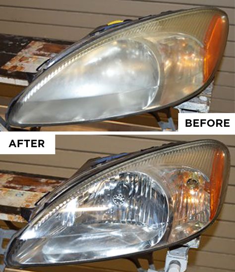 How To Clean Cloudy Headlights, How To Clean Headlights On A Car, Polish Headlights, Headlight Restoration Diy, Cleaning Headlights On Car, Clean Headlights, Cloudy Headlights, Diy Baking Soda, Headlight Cleaner