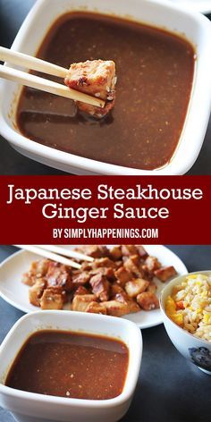 Hibachi Recipes, Japanese Steakhouse, Japanese Sauce, Asian Sauce, Ginger Sauce, Marinade Sauce, Japanese Cooking, Meat Sauce, Homemade Sauce