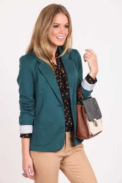 Principal Style, Teal Blazer Outfit, Cotton On Australia, Green Blazer Outfit, Teal Outfits, Blazer Verde, Teal Blazer, Wardrobe Planning, Green Blazer