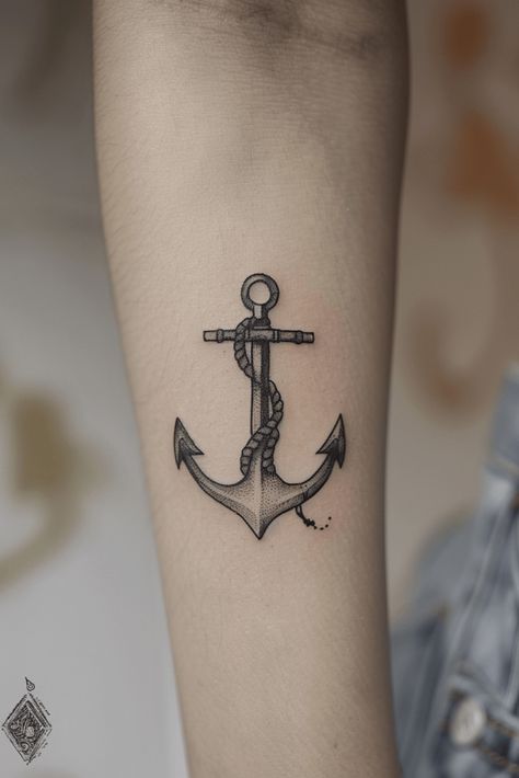 Stylish Anchor Tattoo Ideas for Timeless Designs Anchor Tree Tattoo, Simple Anchor Tattoo Design, Anchor Tattoo Minimalist, Anker Tattoo For Women, Anchor Forearm Tattoo, Ankle Anchor Tattoo, Family Anchor Tattoos, Beans Tattoo, Anchor Tattoos For Women