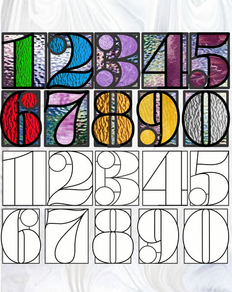 font, numbers 0-9, stained glass, glass patterns, transom pattern numbers, pdf download, #font#fontpatterns#stainedglass Stained Glass Table Numbers, Stained Glass Initials, Stained Glass Address Signs, Stained Glass Alphabet Patterns, Stained Glass Rectangle, Stained Glass Name Signs, Simple Stained Glass Pattern, Stained Glass Lettering, Stained Glass Funny