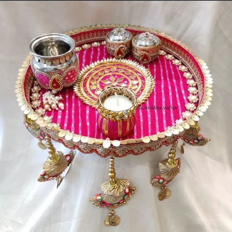 khushboo kaur (@khushbookaur777) • Instagram photos and videos Arti Thali Decoration For Wedding, Pooja Thali Decoration Ideas At Home, Pooja Thali Decoration Ideas, Diy Engagement Decorations, Arti Thali Decoration, Corporate Diwali Gifts, Kalash Decoration, Wedding Trays, Aarti Thali