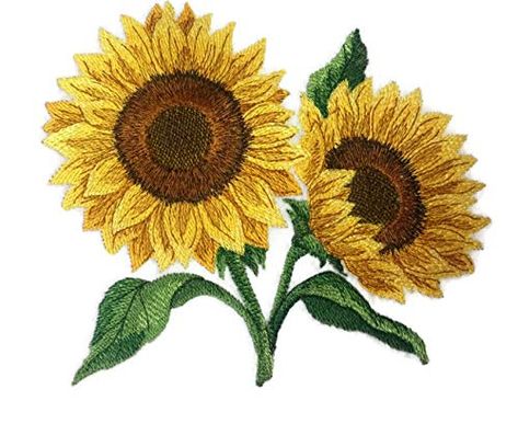 PRICES MAY VARY. Name Sunflowers in Bloom Size 6.19"(w) x 5.86"(h) (157.2 x 148.7 mm Stitches 60002 Color; 13 Custom Flower Sunflowers in Bloom Portrait embroidery patch. Absolutely superior quality patches which can be ironed or sewed on any garment. This patch is made of the finest embroidery thread and cotton base. Finest quality money can buy. Steps to iron it on the garment are listed below: 1. Set Iron to Cotton 400 degrees, for one minute. 2. Thoroughly iron area of garment where patch wi Bird Embroidery Pattern, Sunflower Embroidery, Sunflower Patch, Autumn Cross Stitch Patterns, Cat Embroidery Design, Portrait Embroidery, Bazaar Crafts, Bird Embroidery, Unique Gardens