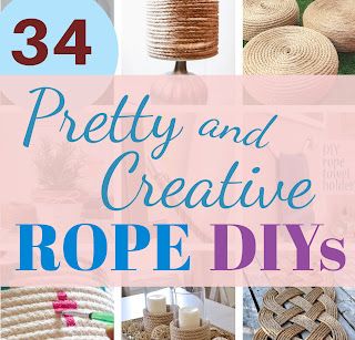 34 Unique Rope DIYs for Your Home Nautical Rope Crafts, Rope Diy Projects, Diy Rope Design, Diy Hanging Chair, Diy Bar Stools, Diy Laundry Basket, Macrame Hanging Chair, Diy Placemats, Rope Bowls