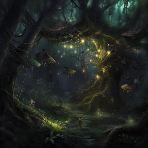 Enchanted Woods Aesthetic, Dark Forest Art Fantasy Woods, Magical Woods Aesthetic, Dark Fantasy Forest Art, Fantasy Background Forests, Dark Enchanted Forest Aesthetic, Dark Forest Fairy Aesthetic, Creepy Fairytale, Fantasy Forest Aesthetic