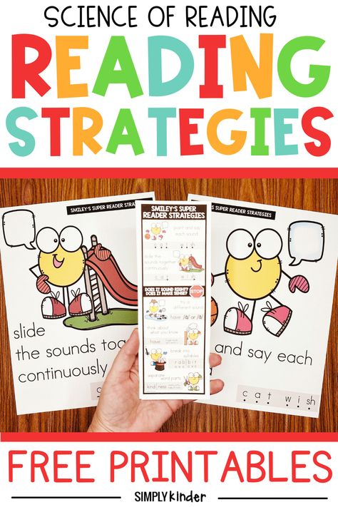 So you know you shouldn't teach students to read the pictures and guess the word but what should you teach instead? Teaching reading strategies in kindergarten that follow the Science of Reading research on how children best learn to read is so important to building strong literacy skills. Keep reading for SoR-aligned reading strategies and free printable bookmarks and posters to help support students so they don't guess the word. Skill Based Reading Group, Sor Kindergarten, Science Of Reading First Grade, Science Of Reading Kindergarten, Reading Strategy Bookmarks, Reading Comprehension Posters, Reading Intervention Activities, Teaching Reading Skills, Teaching Reading Strategies