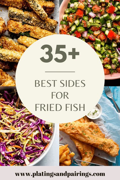 Wondering what the best sides for fried fish are? I've got you covered with this handy guide of 35+ EASY side dish recipes! Fried Fish Sides Dishes, Sides For Fried Fish, Fish Fry Side Dishes, Fish Fry Menu, Fish Fry Sides, Fish Seasoning Recipe, Fish Sides, Side Dishes For Fish, Easy Side Dishes