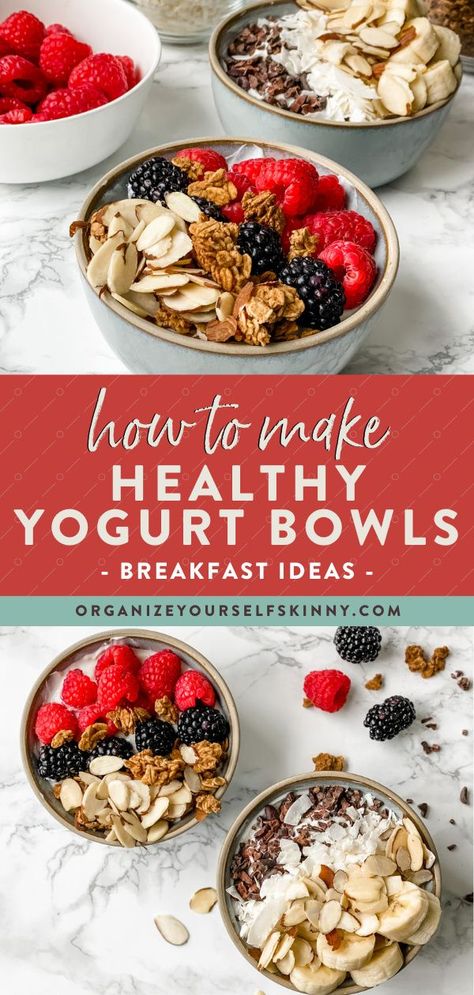 Essen, Healthy Yogurt Bowls, Yogurt Recipes Breakfast, Yogurt Bowl Recipe, Yogurt Recipes Healthy, Berry Granola, Bowls Healthy, 20 Pounds In A Month, Yogurt Bowls