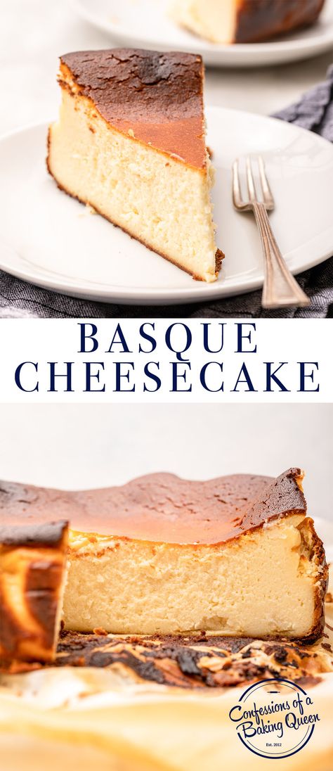 Bask Cheesecake Recipe, Burnt Basque Cheesecake Recipe, Cheesecake Basque, Basque Cheesecake Recipe, Burnt Basque Cheesecake, Nacho Recipes, Basque Cheesecake, Popular Dessert, Hosting Website