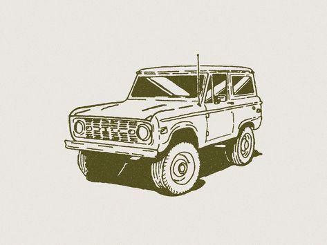 Ford Bronco Tattoo Ideas, Ford Bronco Tattoo, Ford Truck Tattoo, Bronco Tattoo, Ford Bronco Drawing, Bronco Wallpaper, Ford Bronco Sketch, Bronco Illustration, Vintage Ford Bronco Drawing