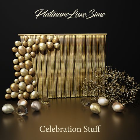 Celebration Stuff by PlatinumLuxeSims - The Sims 4 Download - SimsFinds.com Sims 4 Party Cc, The Sims 4 Pack, Prom Backdrops, Sims 4 Content, Sims 4 Decor, Sims 4 Family, Sims 4 Cc Kids Clothing, Die Sims 4, Play Sims 4