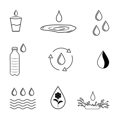 Water icons set Water Drop Tattoo, Water Bottle Logos, Hannah Tattoo, Gang Tattoos, Planet Drawing, Water Icon, Bottle Tattoo, Water Tattoo, Drop Logo