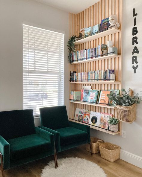 Kim Bui | Part 1 of the playroom is complete. Gosh, I can’t tell you how excited I am to have this reading nook for the kids. I am hoping this space… | Instagram Picture Ledges, Dallas House, Change My Mind, Kids Interior Room, Study Room Decor, Wall Bookshelves, Kids Room Organization, Functional Space, Toddler Bedrooms