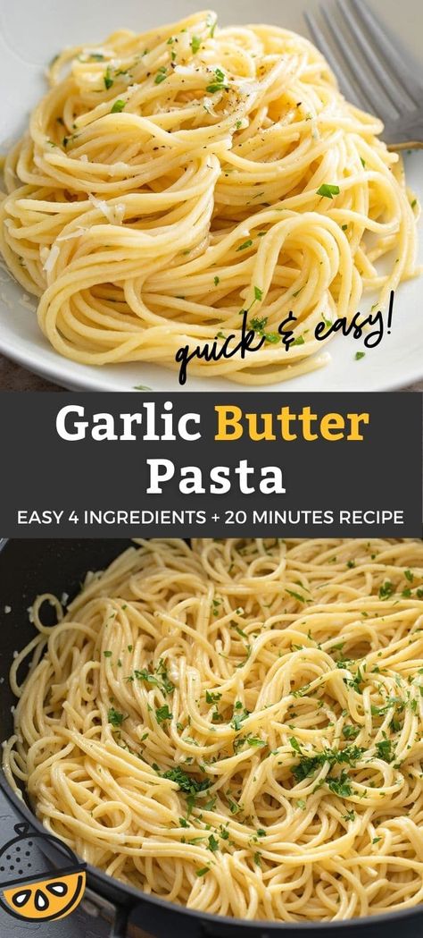 Garlic Butter Noodles With Chicken, Easy Butter Garlic Noodles, Garlic Parmesan Buttered Noodles, Easy Butter Garlic Sauce For Pasta, Light Pasta Side Dishes, Garlic Spaghetti Noodles, Butter Based Pasta Sauce, Side Dishes For Weeknight Dinners, Buttered Fettuccine Noodles