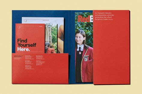 St. Clement’s School Brand Refresh on Behance School Publication, University Brochures, Corporate Folder, School Prospectus, Presentation Folder Design, University Marketing, University Design, School Brochure, Ed Design