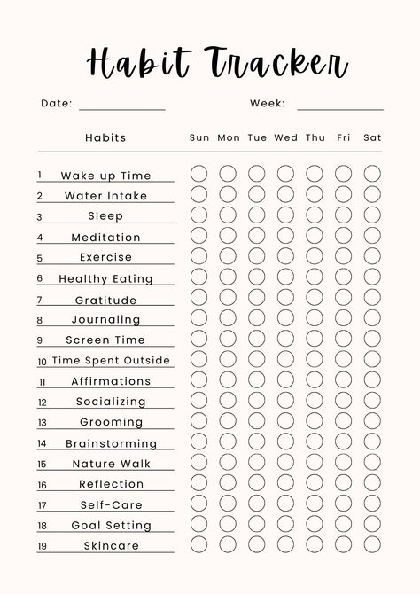 Morning Routine Habit Tracker, Positive Journal Ideas, Hygiene Tracker, Daily Routine Schedule For Women, Daily Routine Journal, Light Pink Theme, Daily Habits Tracker, Daily Habit Tracker Printable, Daily Routine Tracker