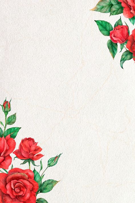 Floral Background Hd, Red Roses Background, Red Flower Wallpaper, Rose Border, Powerpoint Background, Paper Wall Hanging, Rose Background, Border Frame, Wall Hanging Crafts