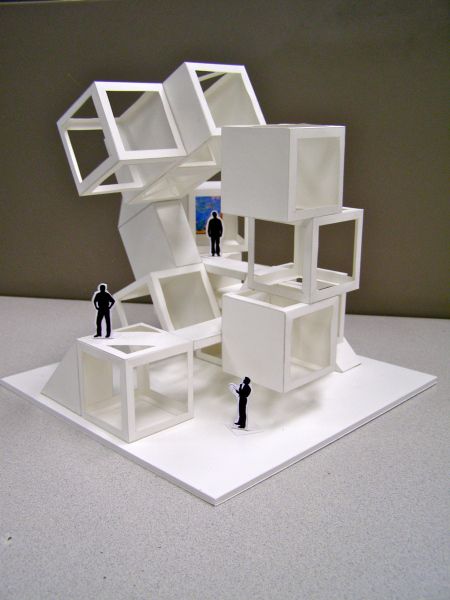 Cube Architecture, Koshino House, Cubes Architecture, Maquette Architecture, Conceptual Model Architecture, Concept Models Architecture, Paper Architecture, Conceptual Architecture, Geometric Sculpture