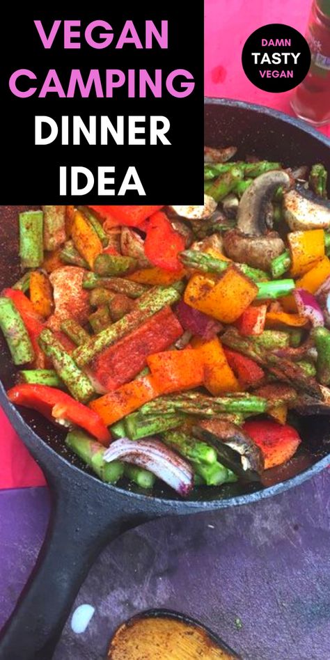 Cajun Vegetables, Vegan Camping Meals, Hiking Recipes, Grillable Veggie Burger, Cajun Seasonings, Vegan Camping Food, Vegan Entree Recipes, Vegan Fajitas, Camping Dinner