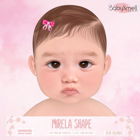 Baby Smell - Mirela Shape For LullaBeebs Infant Avatar ( Head - AQUARIUS). Includes 2 shapes (Size 1 / Size 2) Style Card Included. Available February 25th ಌ Roselline Event ಌ Sims 4 Newborn Cc Hair, Sims 4 Cc Infant Skin Overlay, Sims 4 Cartoon Skin, Sims 4 Toddler Skin Overlay, Sims 4 Infant Clothing Cc, Sims 4 Cc Baby Skin, Sims 4 Infant Eyes, Sims 4 Coffee Machine, Sims4 Infant Hair