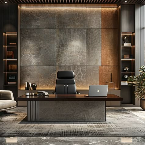 Boss Cabin Design Office Luxury, Chairman Office Design, Office Manager Room, Manager Office Interior Design, Boss Office Interior Design, Manager Office Interior, Executive Office Design Interior, Luxury Office Design, Office Interior Design Luxury