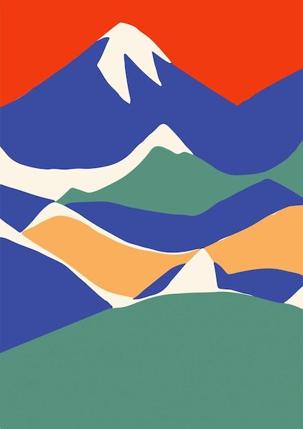 Vector mountains illustration geometric ... | Premium Vector #Freepik #vector Retro Mountain Aesthetic, Mountain Design Illustration, Mountain Marker Drawing, Punch Needle Mountain, Mountain Graphic Design, Simple Vector Art, Hiking Graphic, Mountains Illustration, Illustration Mountain