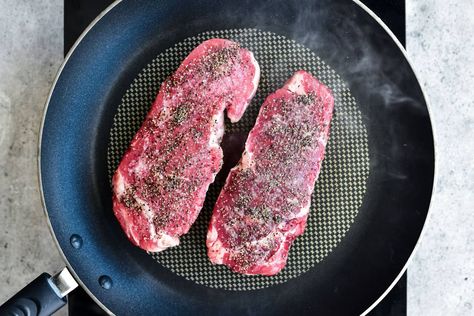 Here's How To Cook Steaks On The Stovetop like a restaurant! They are tender and juicy with a delicious crust. Save money and make fabulous steaks at home. Ribeye On Stovetop, Ribeye Steak On Stovetop, Stovetop Steak Without Cast Iron, Steak Stovetop How To Cook, Ribeye Steak Recipes Stovetop, Top Round Steak Recipes Stovetop, How To Cook Steak On Stove, Steak Stovetop, Stovetop Steak