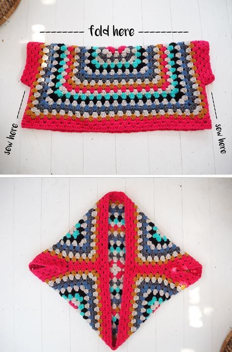 Lululoves - Crochet Granny Square Shrug Granny Square Shrug, Crochet Shrug Bolero, Granny Square Poncho, Poncho Au Crochet, Motifs Granny Square, Crochet Jacket Pattern, Granny Stitch, Crochet Shrug Pattern, شال كروشيه