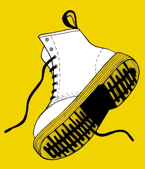 Dr Martens by Trinidad Gana Doc Martens Sketch, Dr Martens Illustration, Dr Martens Drawing, Doc Martens Drawing, Dr Martens Tattoo, Graffiti Monsters, Dr Martens Logo, Hooligans Football, Purple Living Room