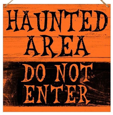 Haunted Area Do Not Enter Halloween Tin Wreath Sign This measures approximately 12 inches. This is perfect for wreaths too. These are shipped first class mail unless multiple signs are purchased and weight requires priority shipping. First class mail does not include insurance. I am not responsible for items lost or damaged by the post office. If you would like to upgrade to priority shipping with insurance included, please message me so that i can set you up a listing with priority mail. Halloween Sign Ideas, Creepy Halloween Signs, Enter At Your Own Risk Sign Halloween, Creepy Signs For Halloween, Halloween Party Signs, Halloween Street Signs, Eerie Signs, Halloween Signage, Halloween Messages