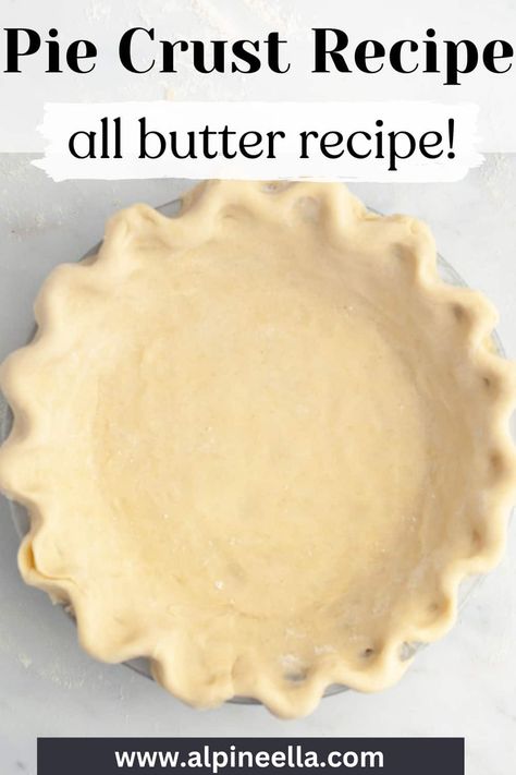 Learn how to make this all butter pie crust recipe! This super flaky pie dough is so easy to work with and super buttery. All Butter Flaky Pie Crust, Butter Flaky Pie Crust, Butter Pie Crust Recipe, Butter Pie Crust, Apple Crisp Cheesecake, All Butter Pie Crust, Pie Dough Recipe, Homemade Pie Crust, Easy Pie Crust