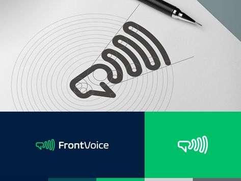 FrontVoice Logo by Alexander Tsanev Sound Logo Design, Communication Logo Design, Nt Logo, Echo Logo, Logo Sound, Great Logo Design, Sound Logo, Communication Logo, Inspiration Logo Design