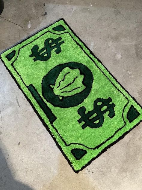 Cartoon Money, Green Dollar, Mat Living Room, Funky Rugs, Future Apartment Decor, Cute Bedroom Decor, Apartment Decor Inspiration, Dreamy Room, Home Decor Gifts