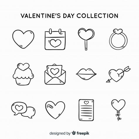 Colección de artículos del día de san va... | Free Vector #Freepik #freevector #calendario #flecha #corazon #amor Bakery Icon, San Valentin Vector, Valentines Day Doodles, Valentine Vector, Valentine Doodle, Valentine Font, Dingbat Fonts, Valentines Illustration, Love Doodles