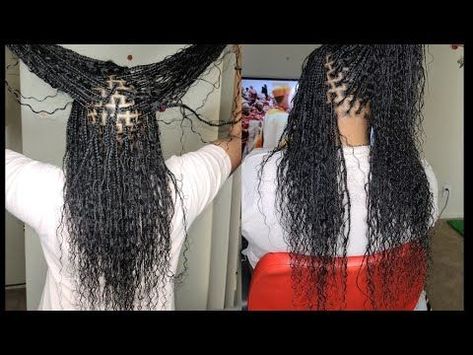 Human Hair Knotless Box Braids, Micro Bohemian Box Braids, Knotless Bohemian Box Braids With Human Hair, Human Hair Individual Braids, Bohemian Small Box Braids, Box Braids With Deep Wave Hair, Bohemian Box Braids With Human Hair, Human Hair Single Braids, Knotless Box Braids With Human Hair