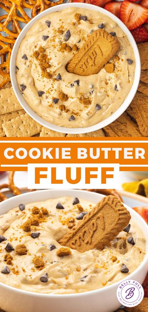 Biscoff Dip Recipe - Belly Full Biscoff Toffee Dip, Sweet Dips For Cookies, Cookie Butter Dip Recipes, Fun Dip Ideas, Monster Dip Recipe, Biscoff Dip Recipes, Healthy Dessert Dip Recipes, Quick Easy Dip Recipes, Frosted Animal Cookie Dip