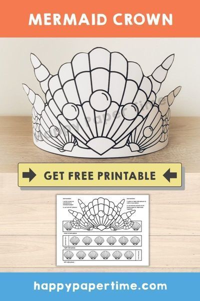 This free printable mermaid paper crown is a great diy party craft for your kids. They will enjoy coloring their own mermaid costume! 👑Fun craft for the kids!💜//Jean #livebrazenlyYOU brazenfaithllc.com Under The Sea Games For Kids, Mermaid Crown Diy, Diy Mermaid Crown, Little Mermaid Crafts, Free Printable Mermaid, Mermaid Printables, Crown Paper, Flowers Paper Craft, Birthday Craft