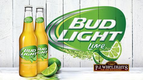 $3.50 Bud Light Lime Bottles Every Monday at #PJsPub (times vary) Citrus Logo, Bud Light Lime, Flavored Beer, Alcohol Content, People Together, Bud Light, Soju Bottle, Vinyl Wall Art, Glossier Stickers