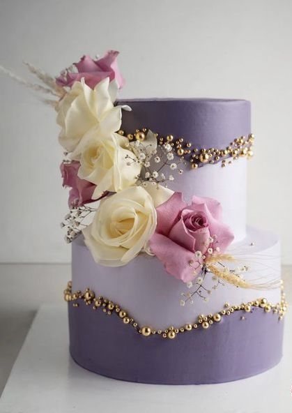 2 Tier Cake Designs Birthday Women, Mauve Birthday Cake, 2 Tier Birthday Cake For Women, 2 Tier Anniversary Cake, Birthday Cake For Women, Cake For Women, Tier Cakes, Tiered Cakes Birthday, Tiered Cake Design