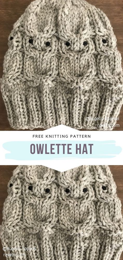 Adorable Owl Accessories with Free Knitting Patterns Cable Knit Ear Warmer Pattern Free, Knit Adult Hat Pattern, Free Super Chunky Knitting Patterns, Aran Knitting Patterns Free Children, Owl Knitting, Owl Knitting Pattern, Hat Free Knitting Pattern, Owl Accessories, Knitted Owl