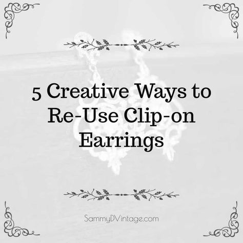 I see it all the time– earrings of all shapes and colors, sometimes single pieces holding mysterious stories behind all that glitz and unique design. What to do with them? Especially if you have pierced ears… to purchase clip-ons may seem like a waste. Keep reading to discover ways to up-cycle stray pieces and sets … 1960s Jewelry Earrings, What To Do With Old Clip On Earrings, Dior New Look, Secondhand Style, Vintage Clip Earrings, Diy Things, Shapes And Colors, 1990s Fashion, 1930s Fashion