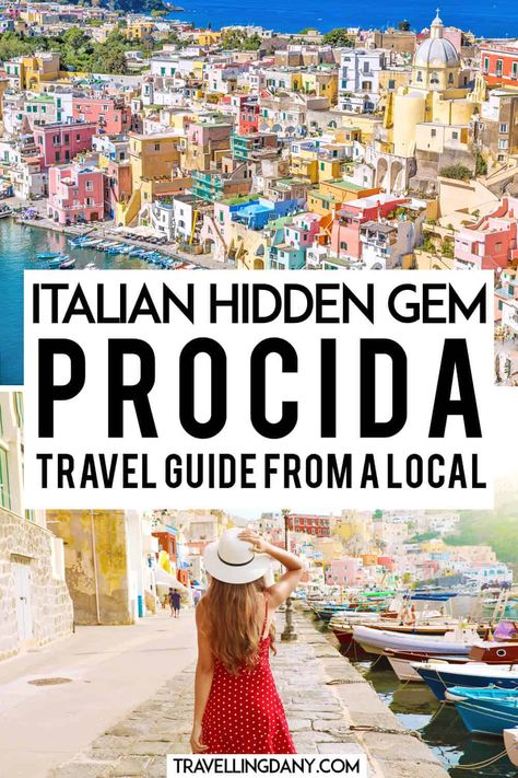 Procida (Italy) is one of the hidden gems in Italy you should visit also on a short trip. If you're planning a trip to explore Southern Italy, add Procida island to your itinerary and discover the cutest colorful houses in Italy, hidden beaches and delicious Italian food! | #procida #italytrip #europe #cuteplaces Procida Island Italy, Hidden Italy, Italian Islands, Procida Italy, Italy Trip Planning, Italy Destinations, Things To Do In Italy, Colorful Houses, Explore Italy