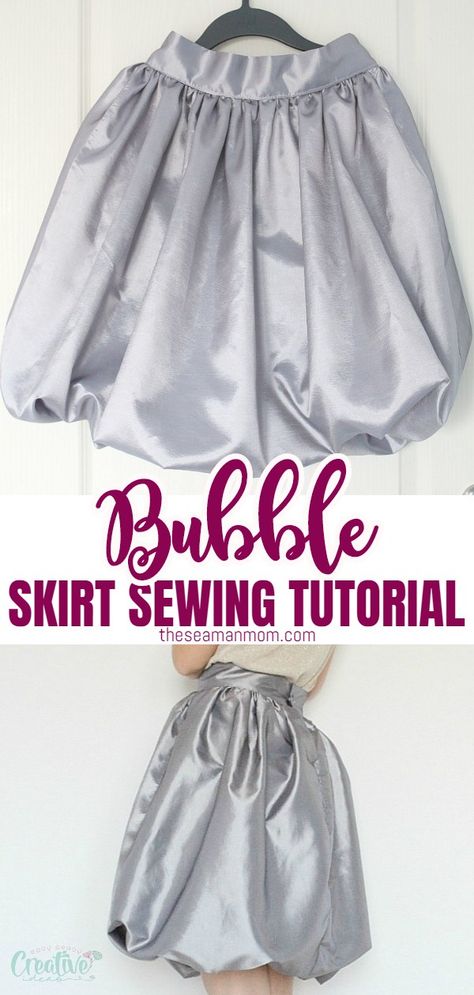 Wanna sew a super easy skirt that is adorable, fun, sweet and innocent? Make yourself an easy bubble skirt that is both flattering and comfortable! via @petroneagu Skirt Sewing Tutorial, Mew Ichigo, Sewing Costumes, Sew Tips, Sewing Curtains, Marcy Tilton, Skirt Pattern Free, Skirt Sewing Pattern, Skirt Sewing