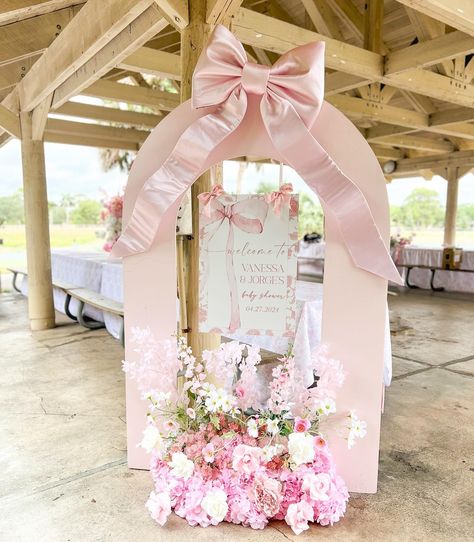 Welcome to Vanessa & Jorge’s “Love Shack Fancy” inspired baby shower 🎀🌸 This was so fun to design! The cutest baby shower theme! #loveshackfancycookies #loveshackfancy #loveshackfancytheme #loveshackfancythemedparty #loveshackfancybabyshower #loveshackfancyparty #loveshackfancybackdrop #loveshackfancybow #bowtheme #bow #floralbabyshower #bowbackdrop #largebow #pinkbow #pinkbowtheme Baby Shower Girl Bow Theme, Love Shack Fancy Bridal Shower Theme, Love Shack Fancy Wedding Theme, Loveshack Fancy Birthday, Love Shack Fancy Graduation Party, Pink Bow Wedding, Love Shack Baby Shower Theme, Pastel Color Baby Shower Ideas